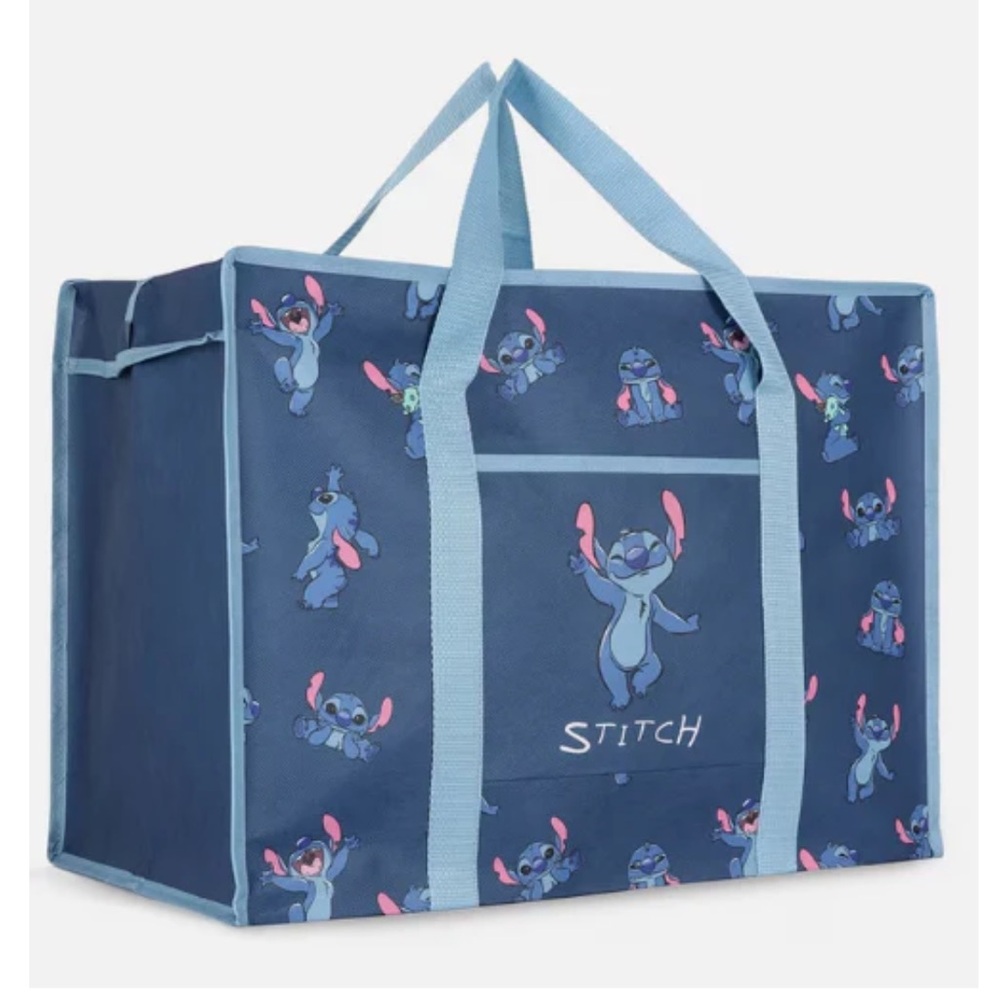 Disney Stitch Tote Bag Top Zip With Double Handles